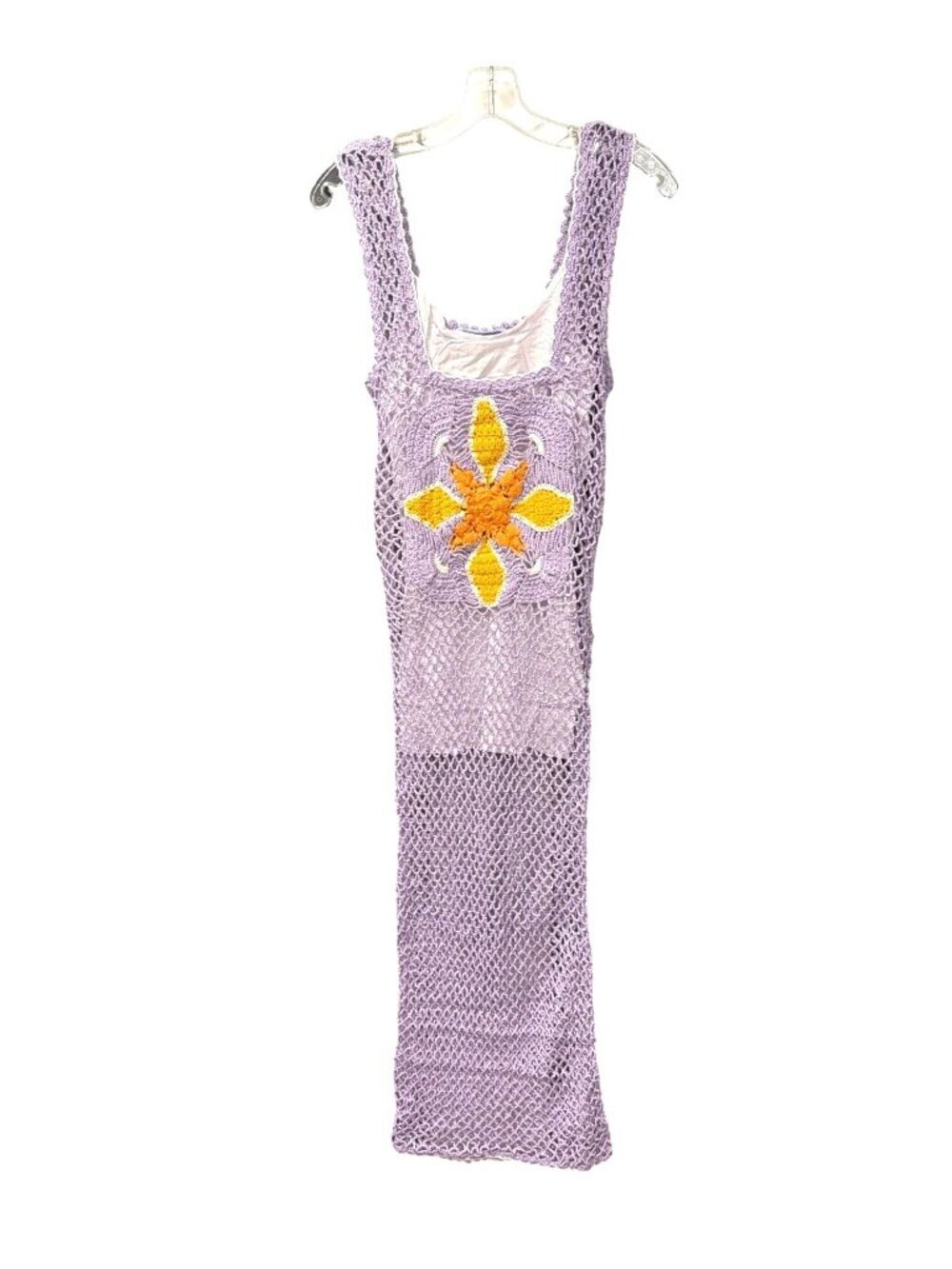 Free People $179 Purple Crochet Maxi Dress New
